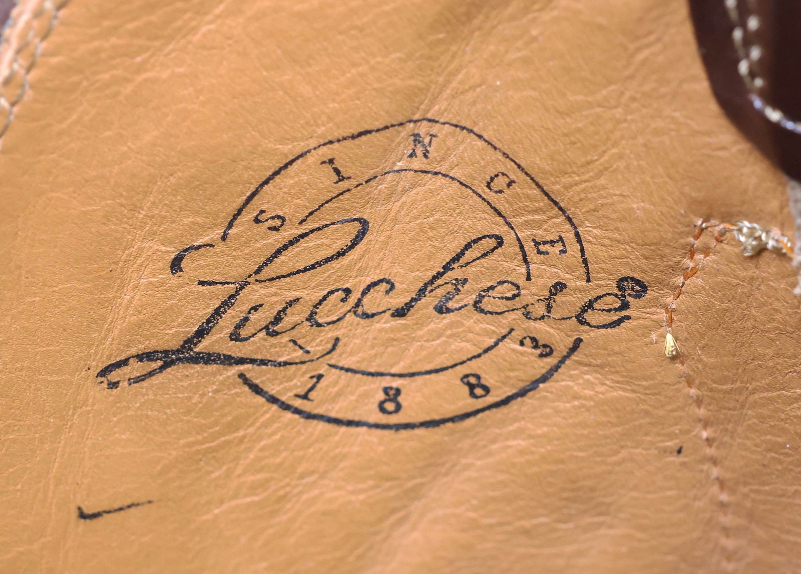 (PAIR) MEN'S LUCCHESE STITCHED BROWN CAIMAN LEATHER COWBOY BOOTS - 5