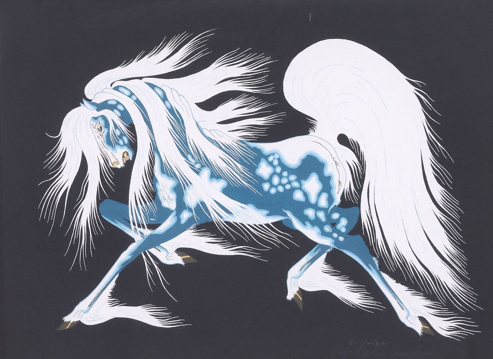 WOODY CRUMBO (POTAWATOMI, 1912-1989) SERIGRAPH, SPIRIT HORSE (1 of 4)