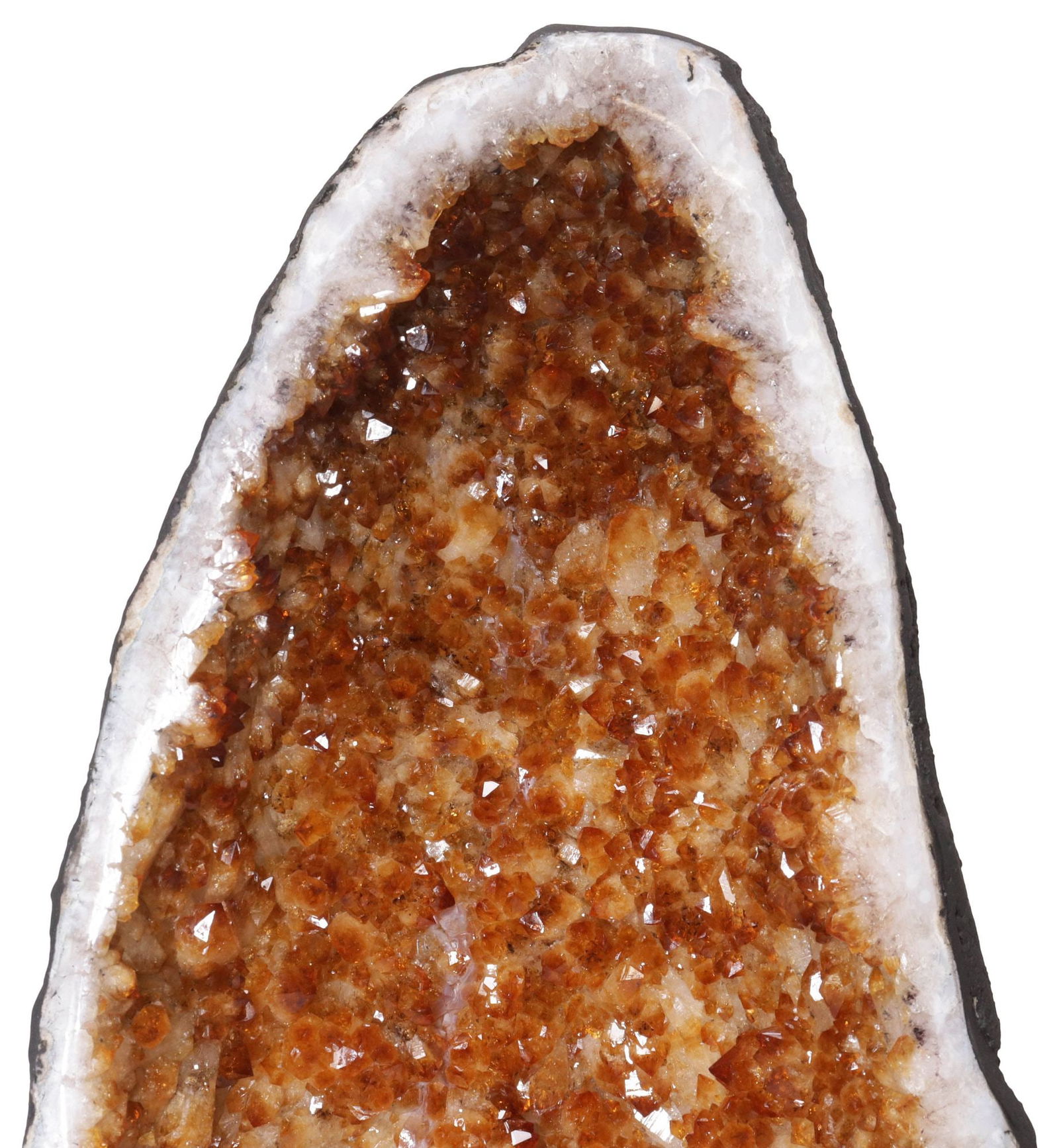 LARGE GEOLOGICAL ORANGE CRYSTAL CATHEDRAL GEODE, 19"H - 3