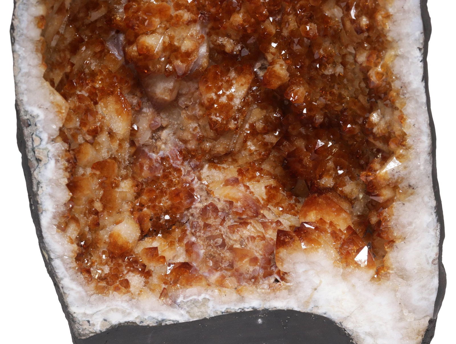 LARGE GEOLOGICAL ORANGE CRYSTAL CATHEDRAL GEODE, 19"H - 4