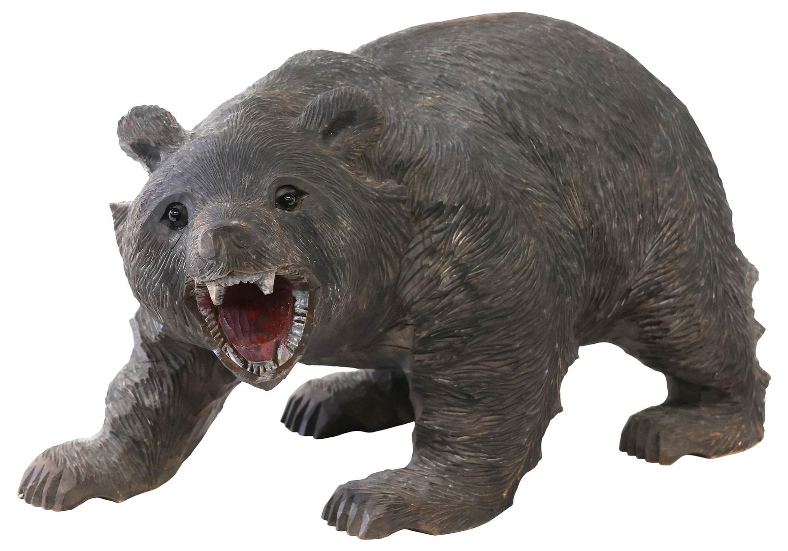 LARGE JAPANESE HOKKAIDO AINU STYLE CARVED WOOD BEAR SCULPTURE (1 of 4)