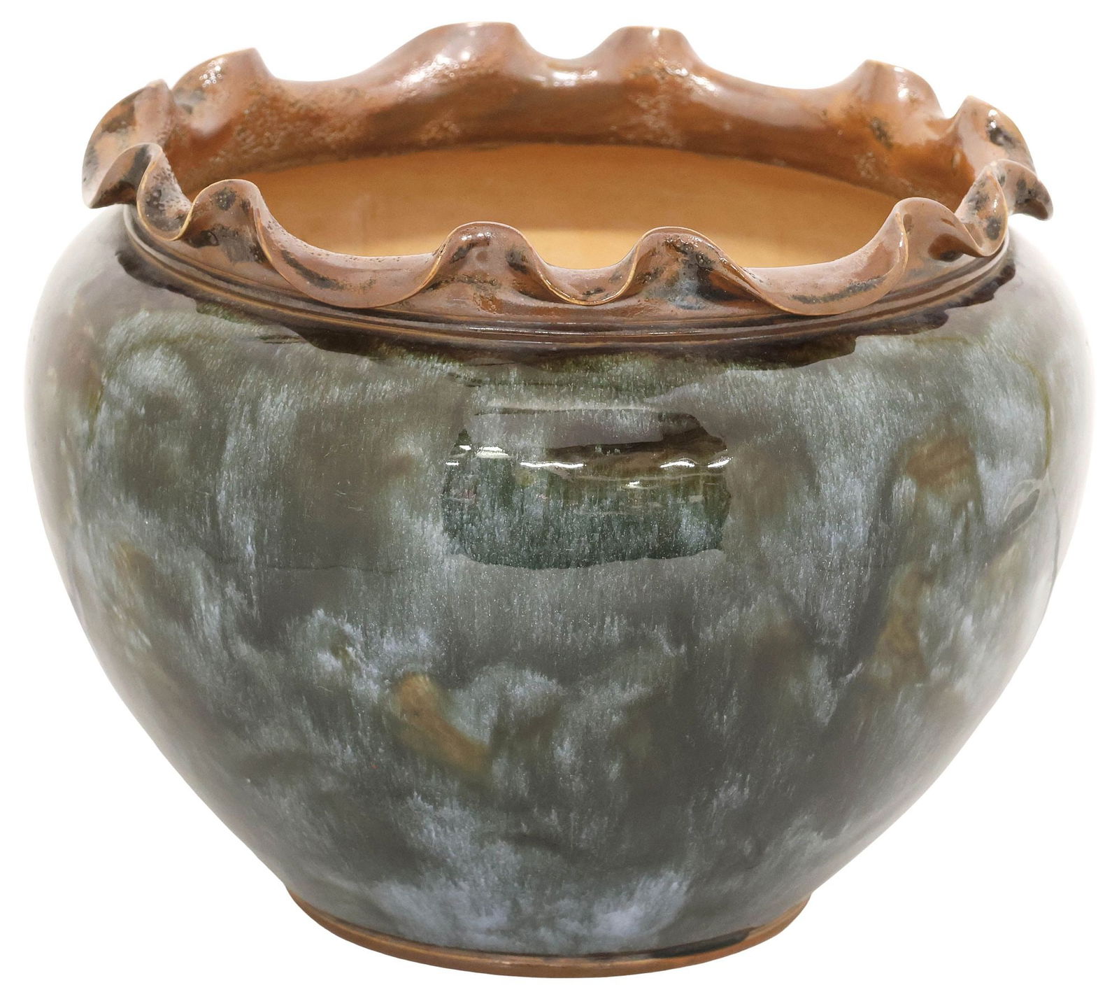 ENGLISH ROYAL DOULTON GLAZED STONEWARE JARDINIERE / PLANTER (1 of 5)