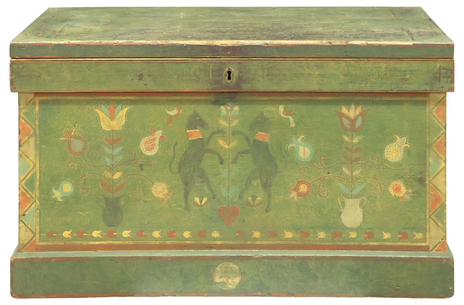 ENGLISH PAINT-DECORATED BLANKET CHEST, 19TH C. - 2