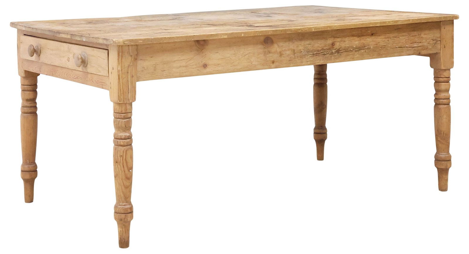 ENGLISH VICTORIAN SCRUBBED PINE FARMHOUSE KITCHEN / WORK TABLE (1 of 5)