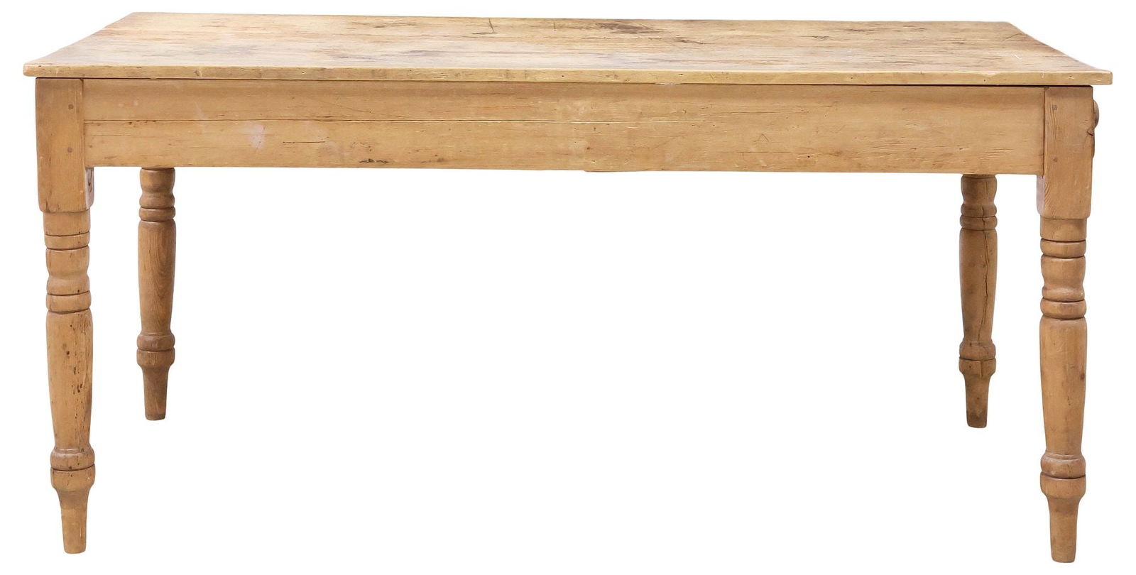 ENGLISH VICTORIAN SCRUBBED PINE FARMHOUSE KITCHEN / WORK TABLE - 2