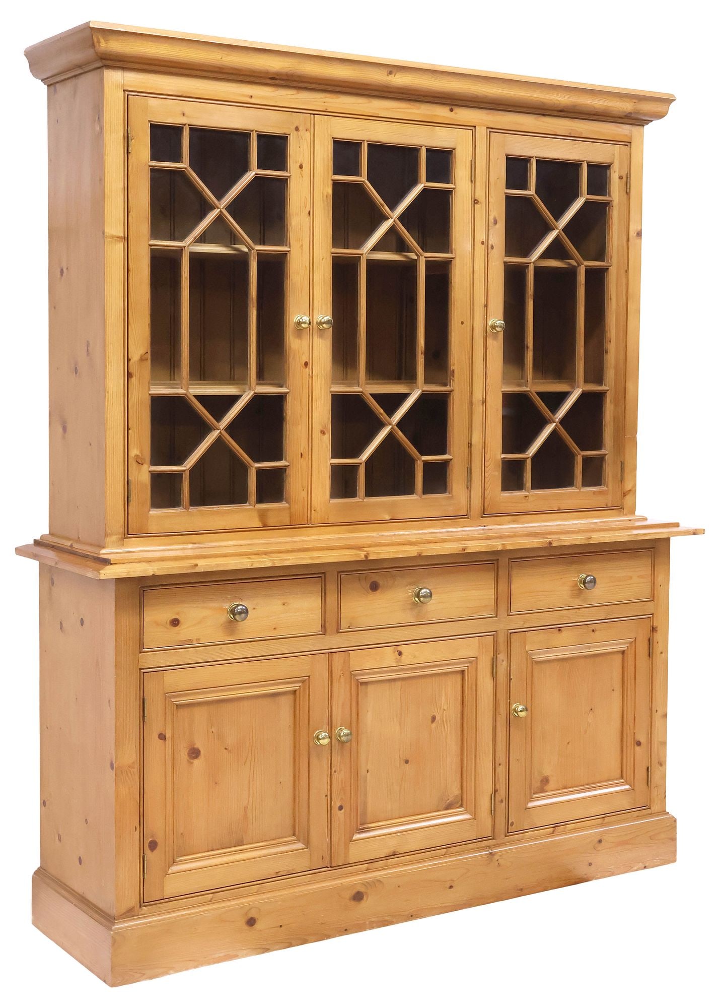 ENGLISH GLAZED PINE STEP-BACK BOOKCASE (1 of 5)