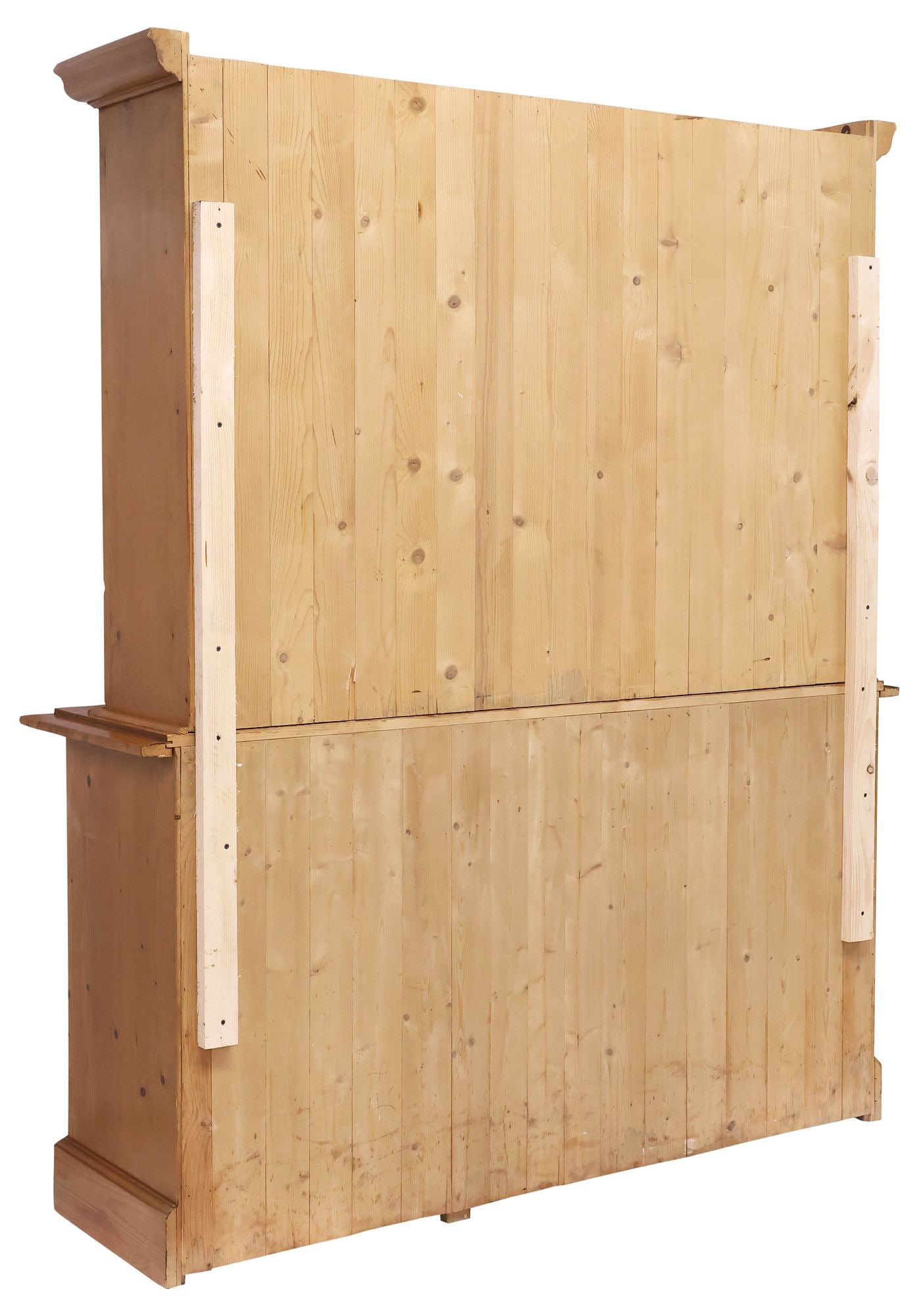 ENGLISH GLAZED PINE STEP-BACK BOOKCASE - 5