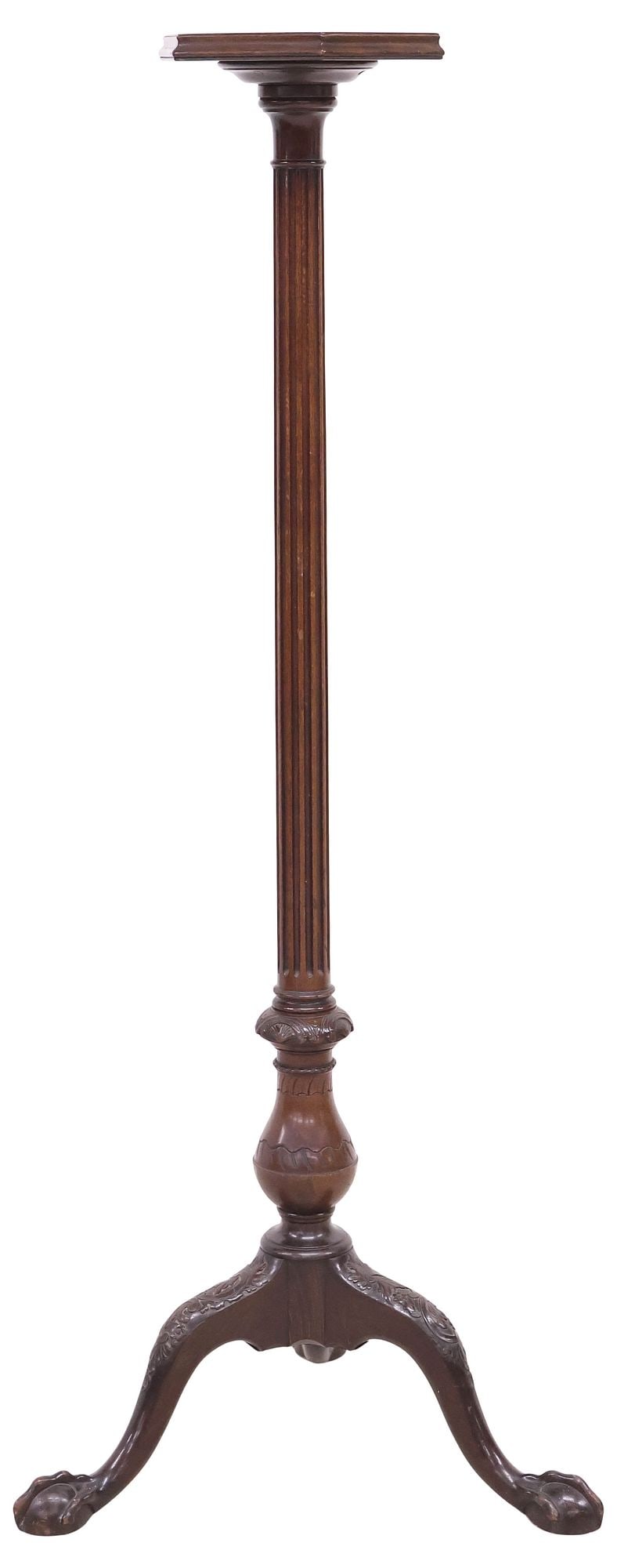 ENGLISH CHIPPENDALE STYLE CARVED MAHOGANY TORCHERE (1 of 4)