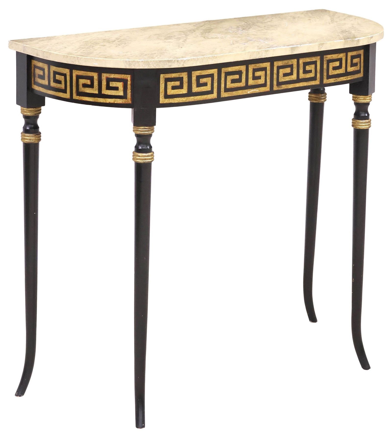 ENGLISH REGENCY STYLE PARCEL GILT MARBLE-TOP CONSOLE TABLE (1 of 4)