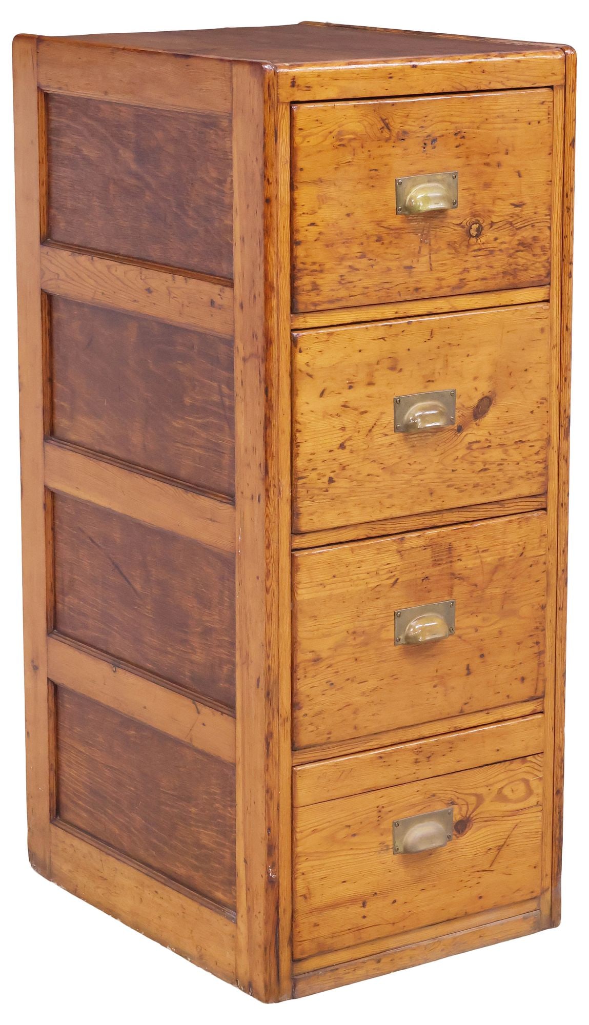 ENGLISH ARTS & CRAFTS PANELED PINE FILING CABINET (1 of 5)