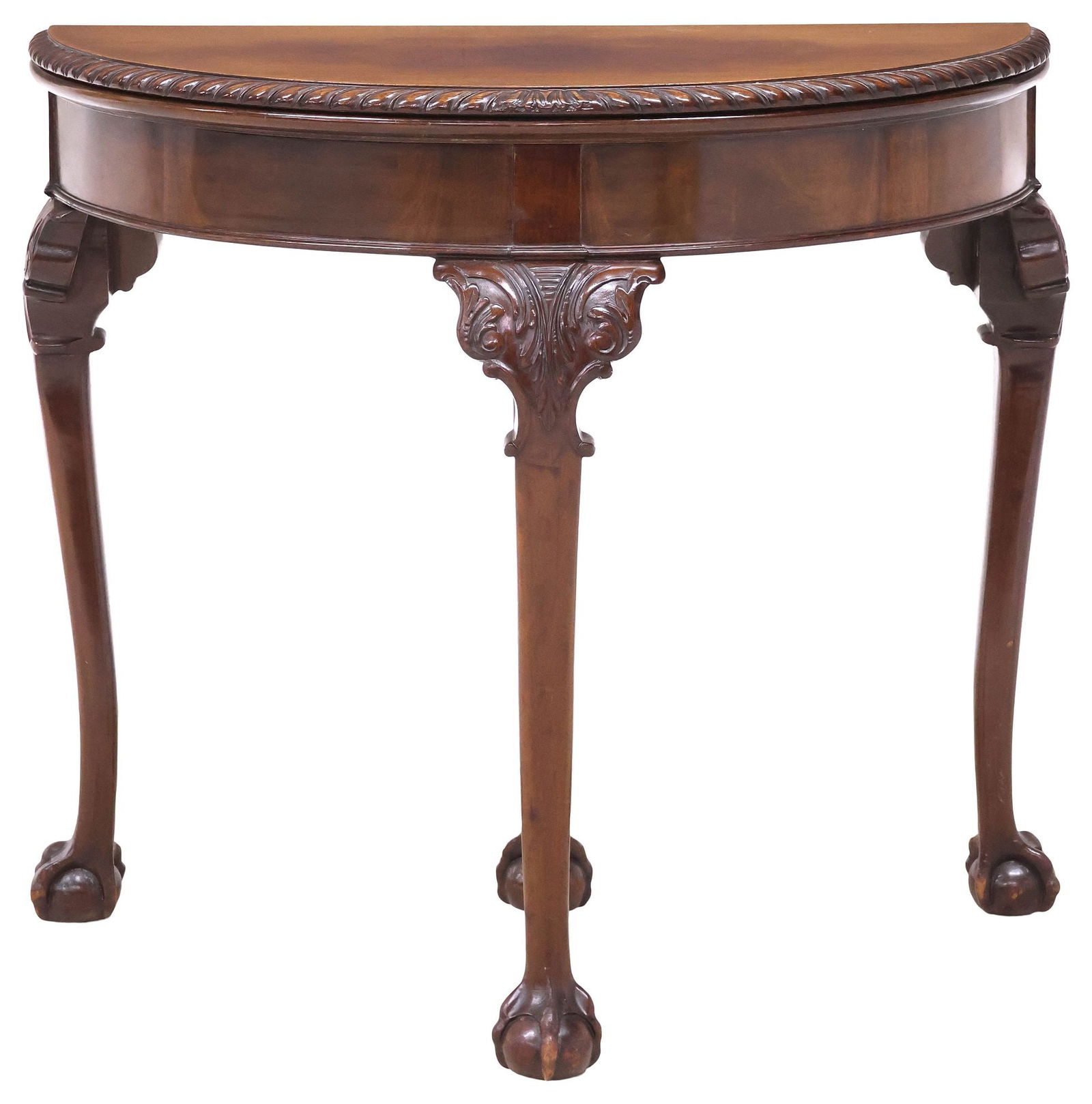 ENGLISH CHIPPENDALE STYLE MAHOGANY FLIP-TOP GAMES TABLE (1 of 7)