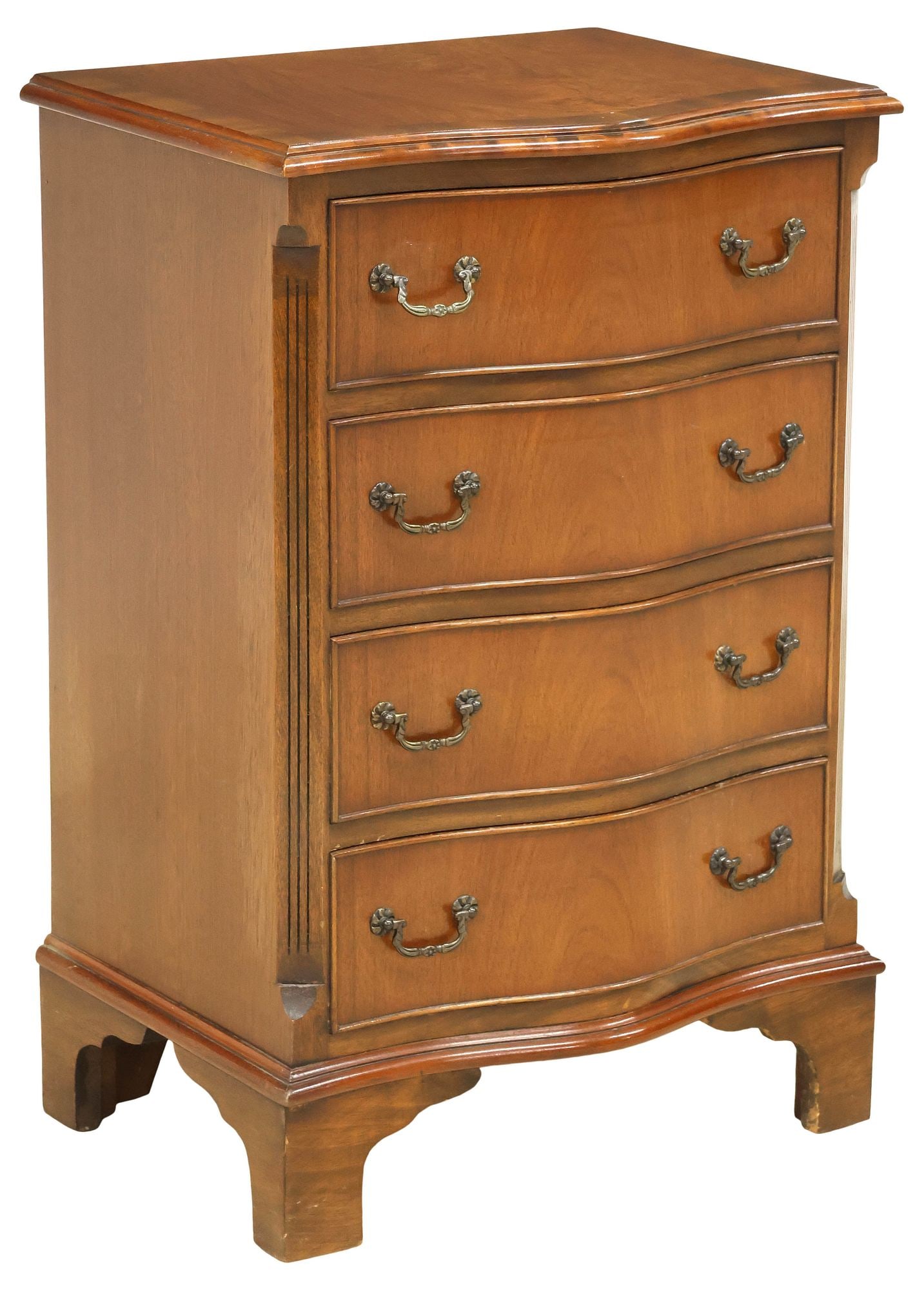 ENGLISH GEORGIAN STYLE SERPENTINE MAHOGANY CHEST OF DRAWERS (1 of 5)