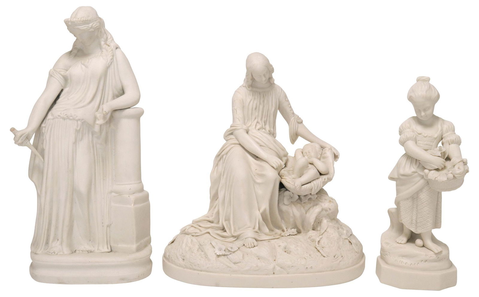 (3) PARIAN WARE PORCELAIN FIGURES, MADONNA, MEDEA & FLOWER GIRL (1 of 6)