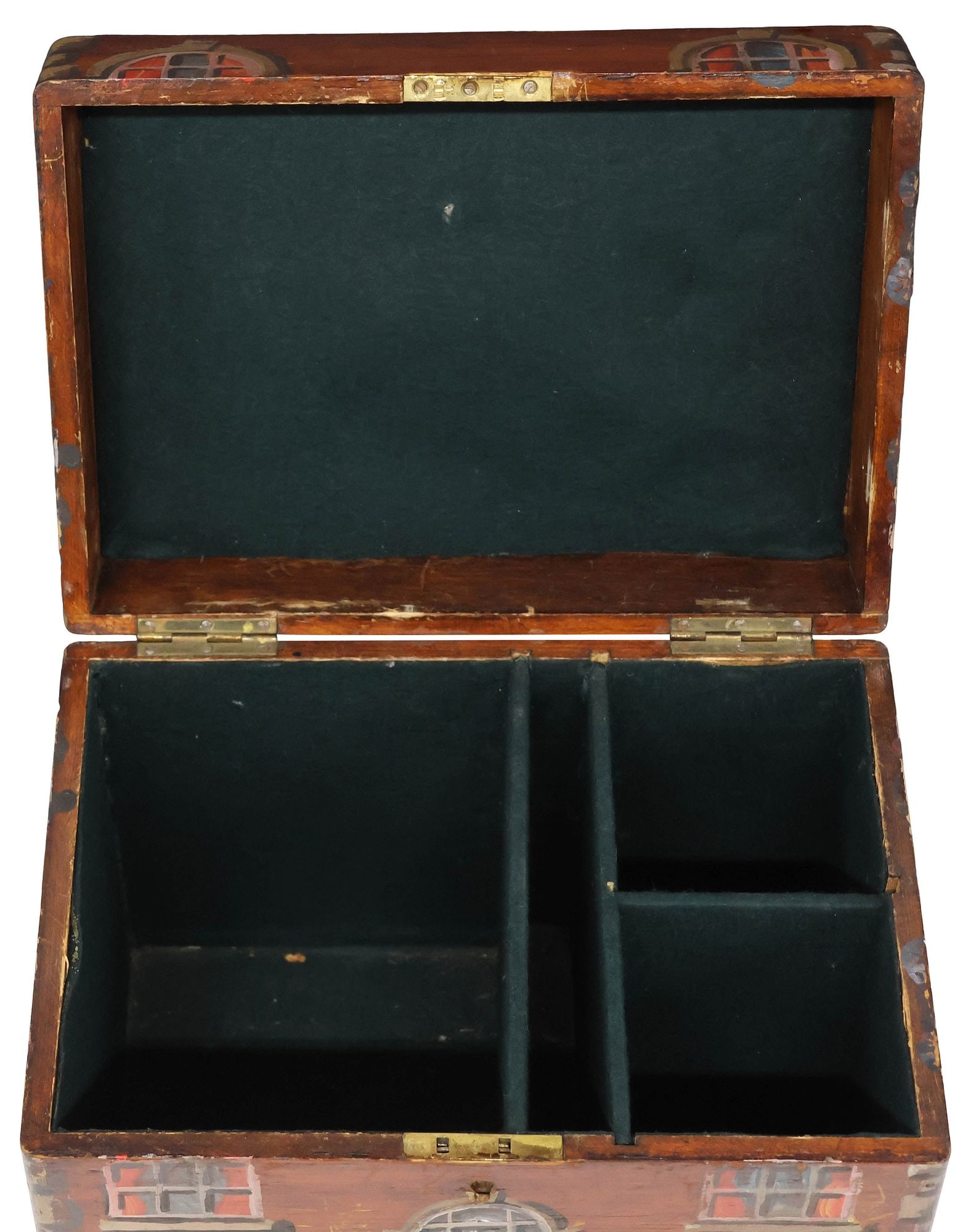 ENGLISH PAINT-DECORATED HOUSE FACADE STORAGE BOX - 5