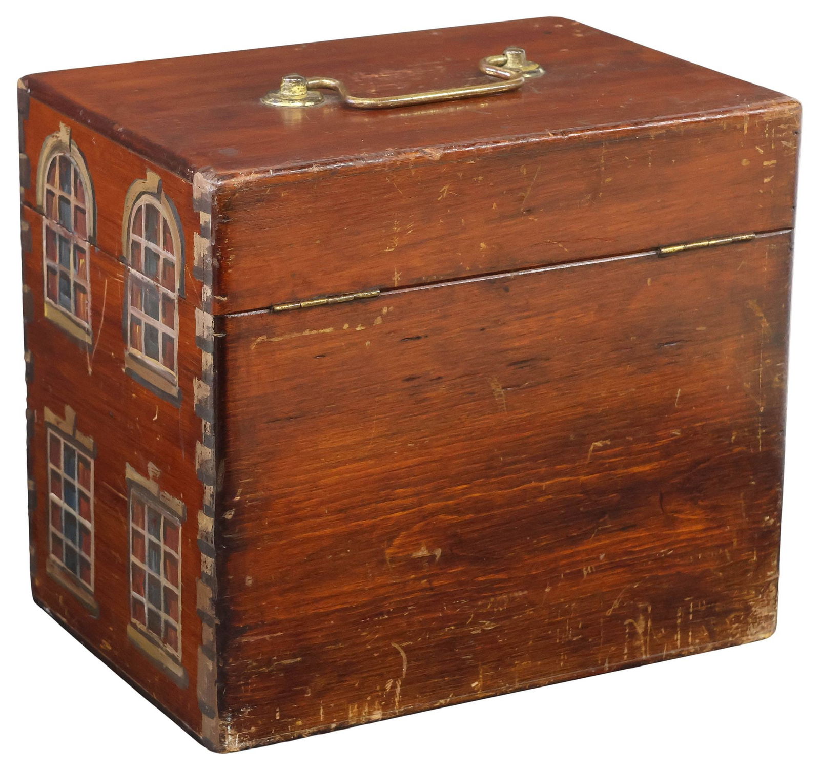 ENGLISH PAINT-DECORATED HOUSE FACADE STORAGE BOX - 6