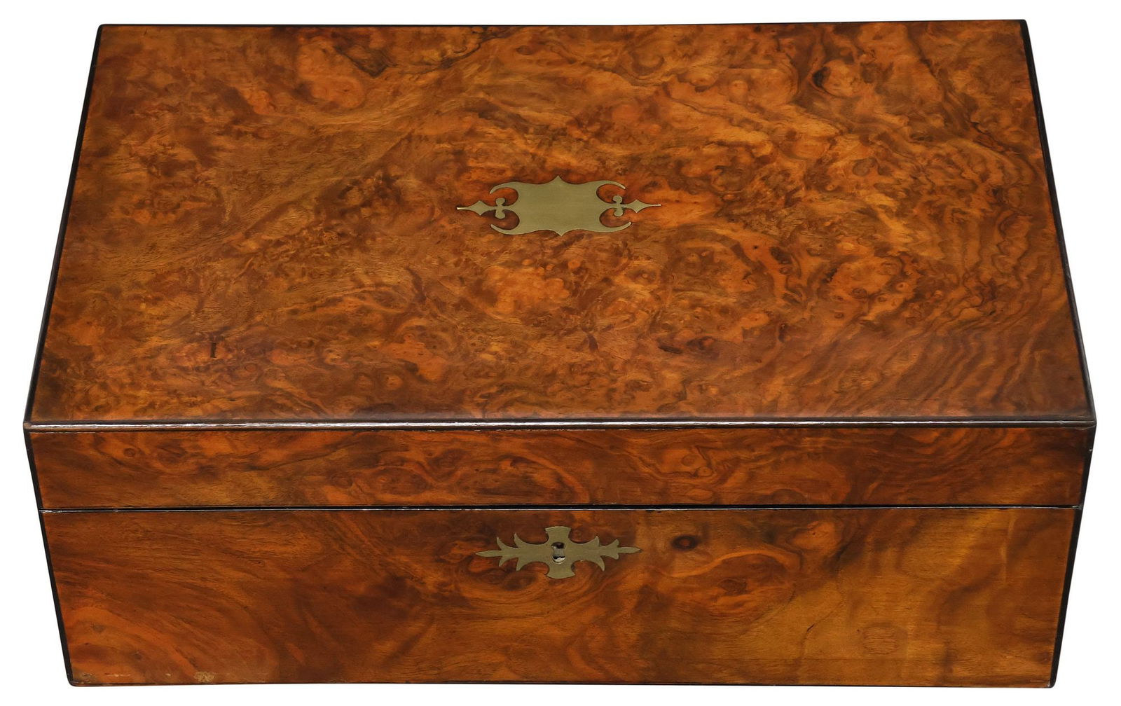 ENGLISH BURLED WALNUT TRAVEL DESK / WRITING SLOPE - 3