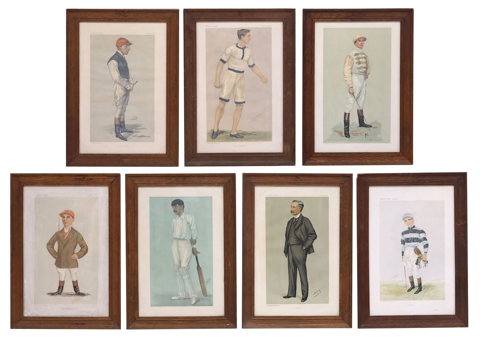 (7) FRAMED VANITY FAIR CARICATURE CHROMOLITHOGRAPH PRINTS (1 of 9)