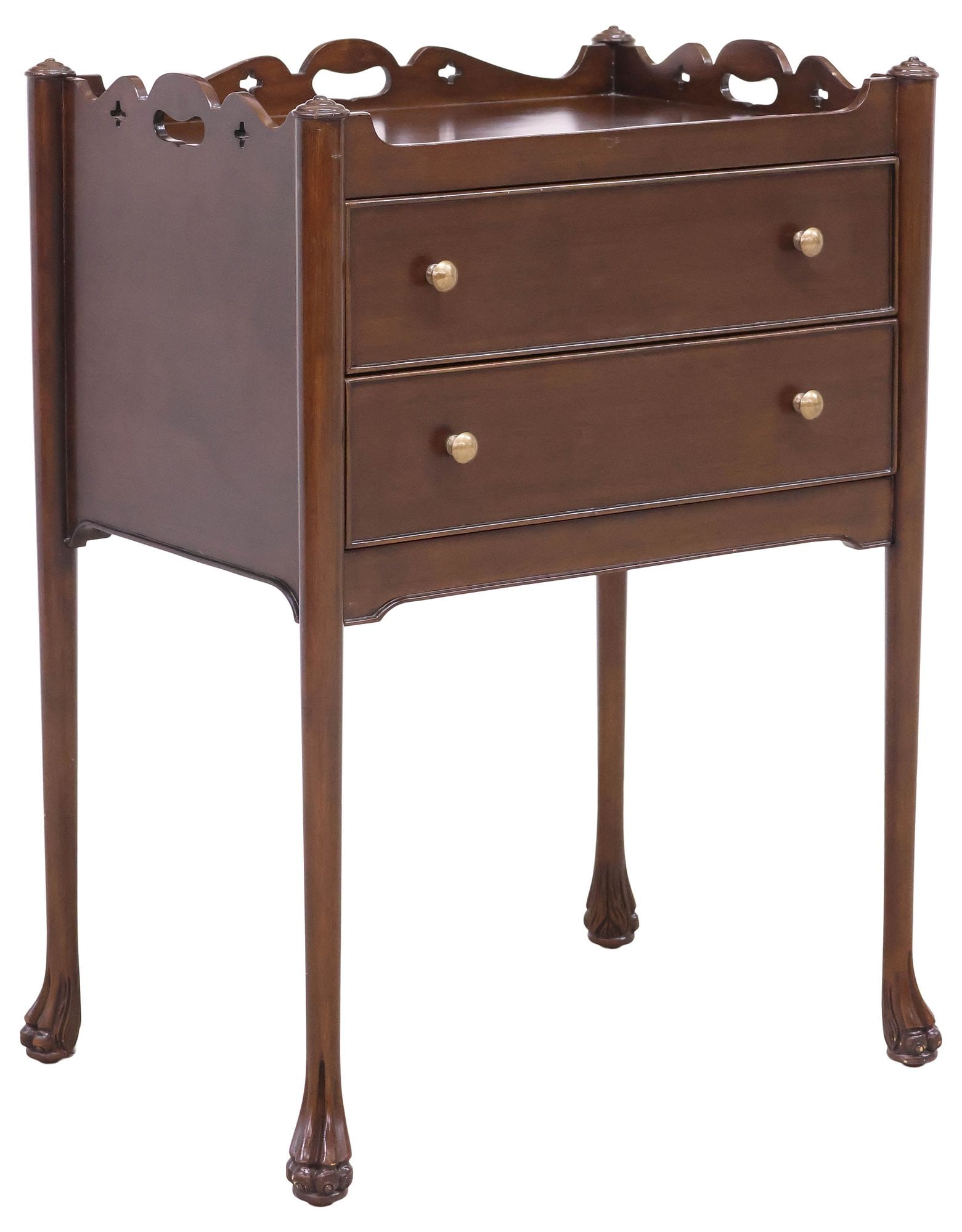 ENGLISH CHIPPENDALE STYLE MAHOGANY NIGHTSTAND / SIDE TABLE (1 of 6)