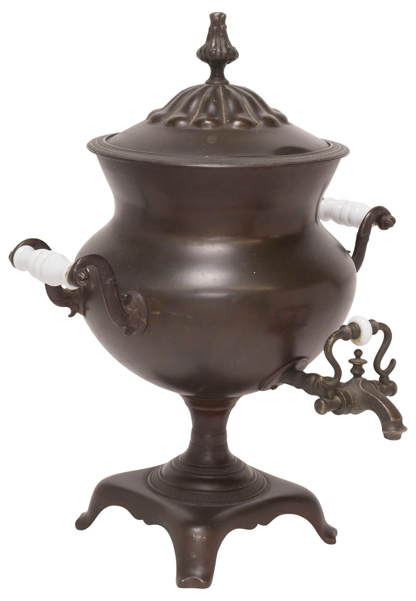 ENGLISH VICTORIAN PATINATED METAL SAMOVAR / HOT WATER URN (1 of 7)