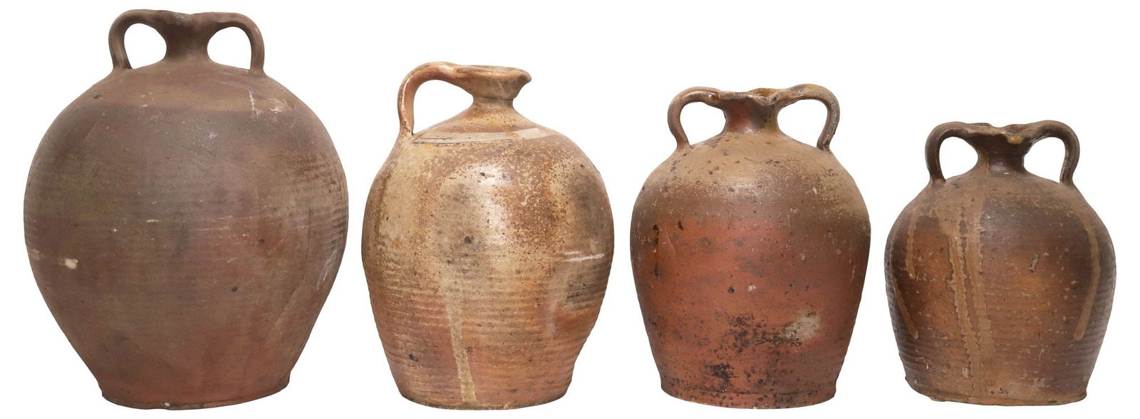 (4) FRENCH PROVINCIAL STONEWARE PITCHERS / JUGS (1 of 3)