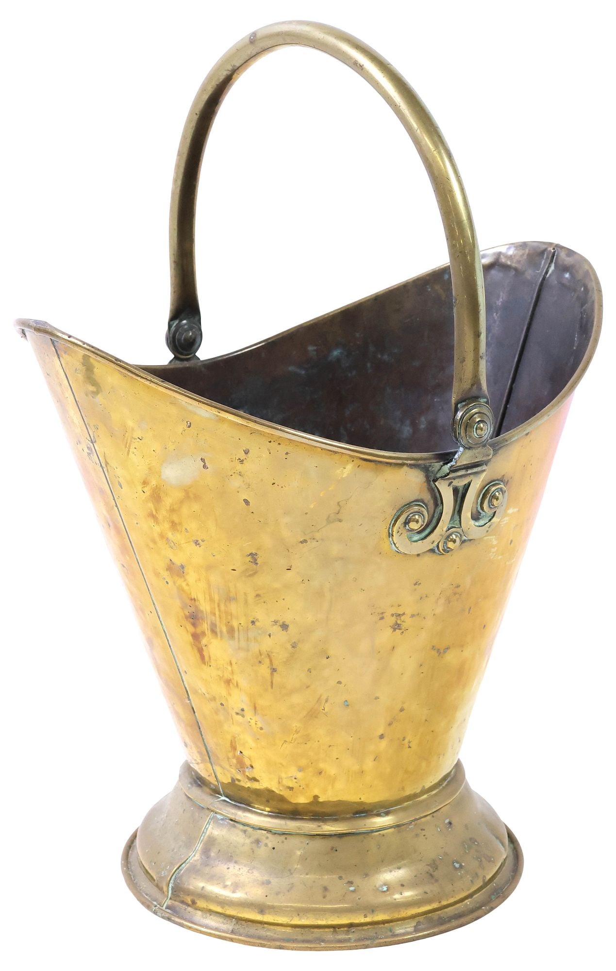 ENGLISH HANDLED BRASS COAL BUCKET / SCUTTLE (1 of 5)