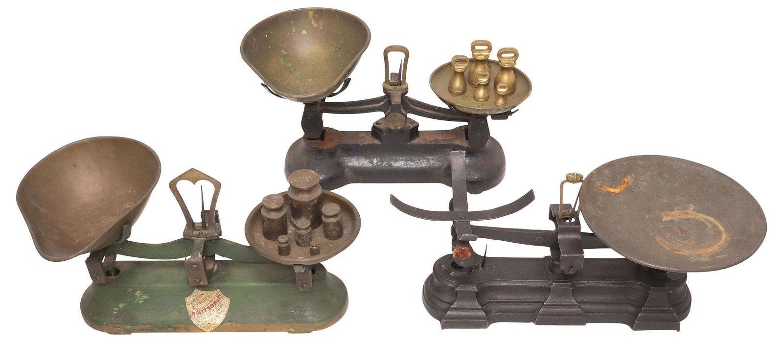 (3) ENGLISH LIBRA & H. KITSON CO. CAST IRON SHOP COUNTER SCALES & WEIGHTS (1 of 13)
