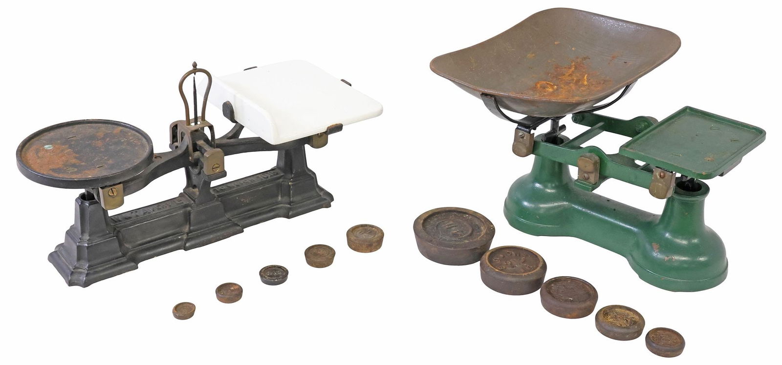 (2) ENGLISH CAST IRON BALANCE SCALES & WEIGHTS, 1 W&T AVERY CO. (1 of 5)