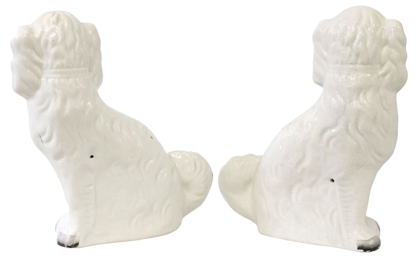 (2) ENGLISH VICTORIAN STAFFORDSHIRE MANTEL DOGS - 2