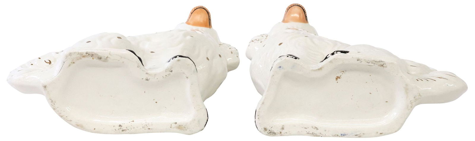 (2) ENGLISH VICTORIAN STAFFORDSHIRE MANTEL DOGS - 3