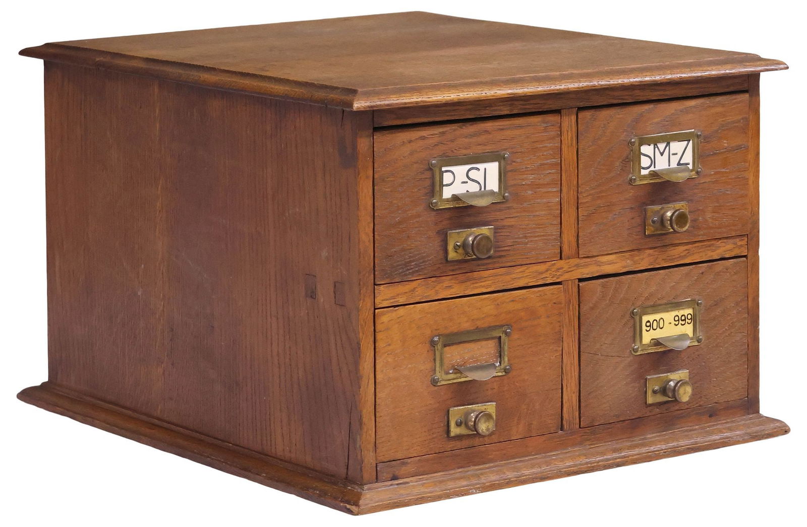 ENGLISH OAK OFFICE FILING SYSTEM CABINET / CARD INDEX (1 of 4)