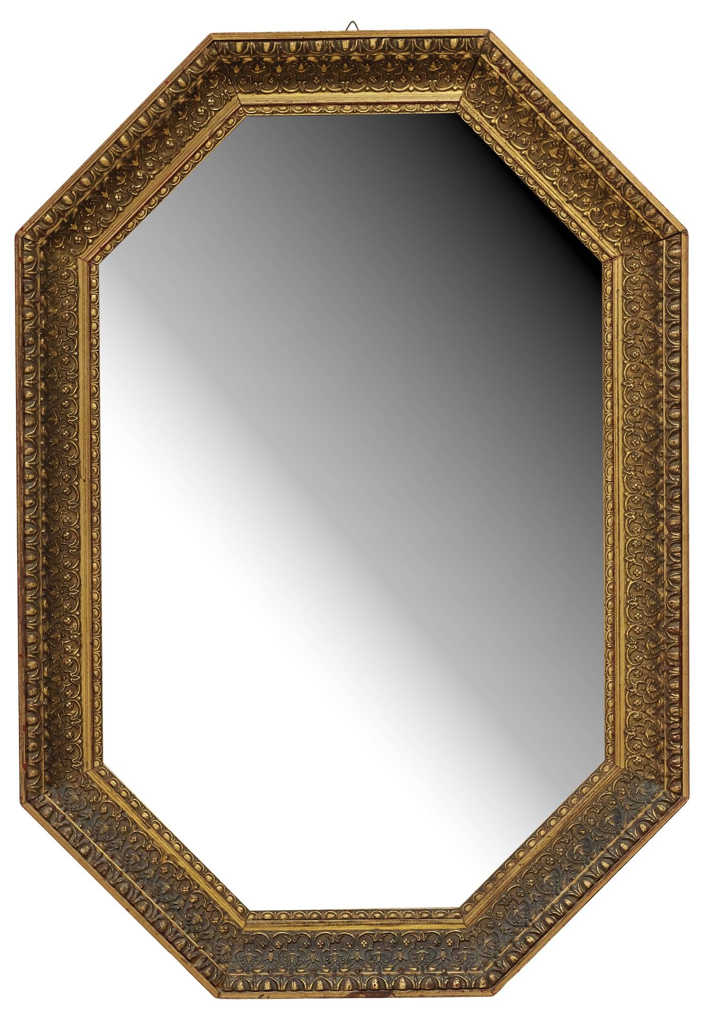MOLDED OCTAGONAL GILT-PAINTED WALL MIRROR (1 of 3)