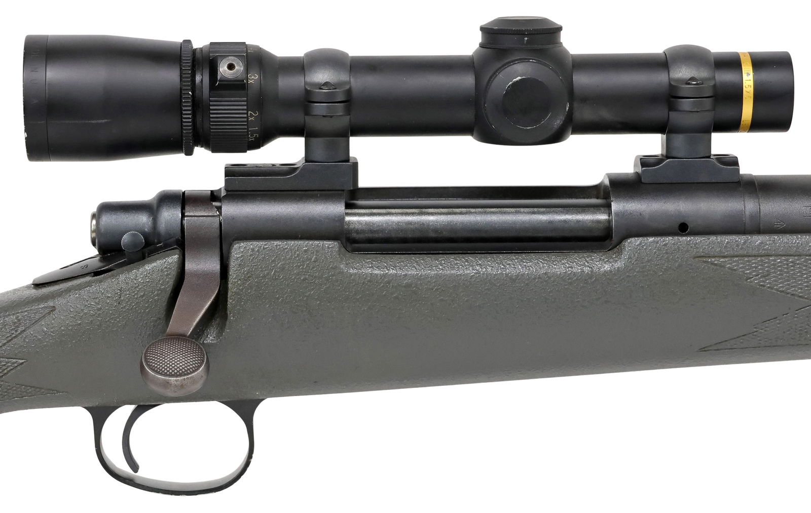 REMINGTON 700 RIFLE, .416 REM MAG CALIBER, LEUPOLD VARI-X III SCOPE: Remington Model 700 Rifle, bolt action, .416 Rem Magnum caliber, 23.5" ported barrel, ramp/blade front sight, adjustable ramp rear sight, mounted Leupold Vari-X III 1.5 x 5 scope, right thumb safety,