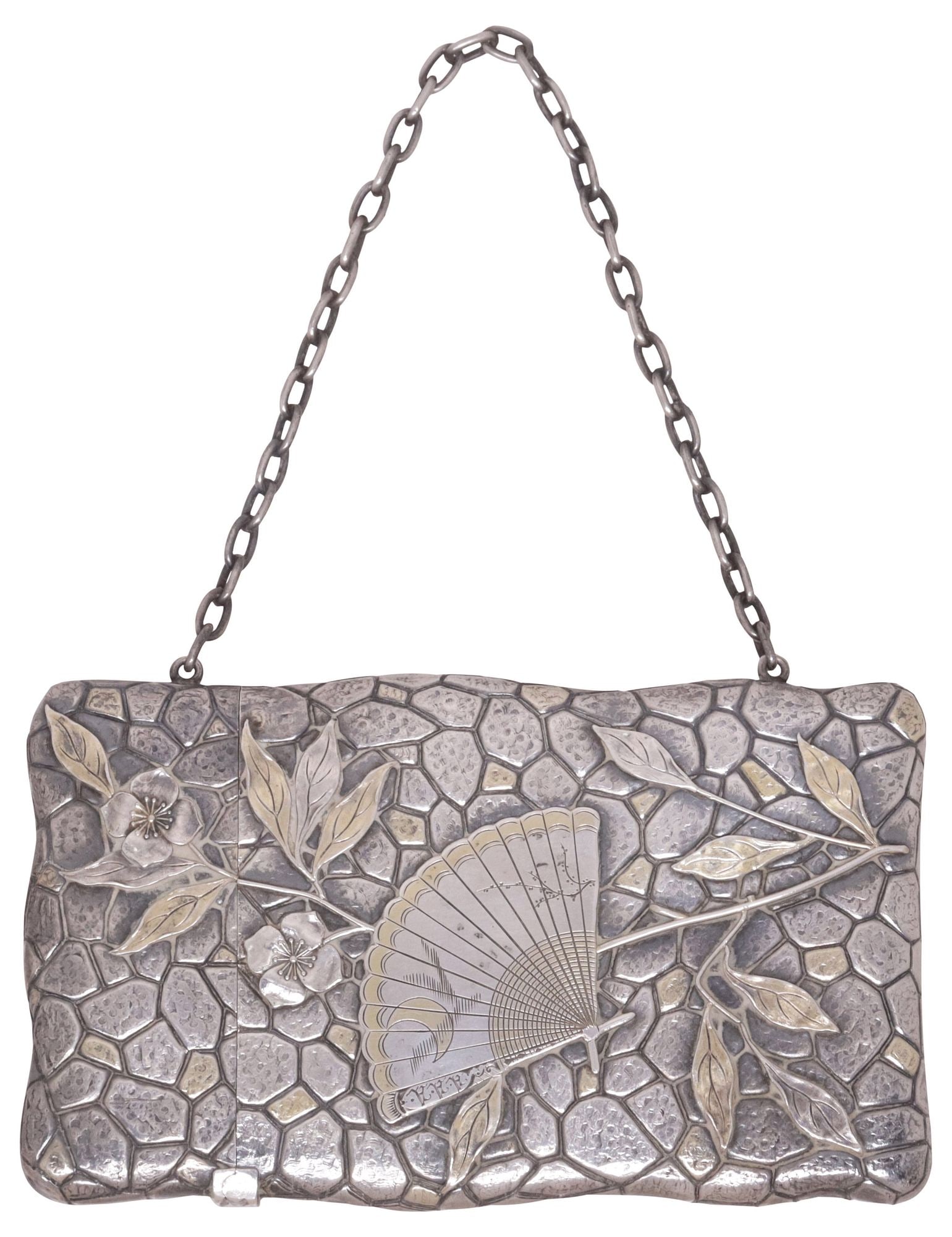 AMERICAN WHITING AESTHETIC MOVEMENT PARCEL-GILT STERLING CARD CASE - 2