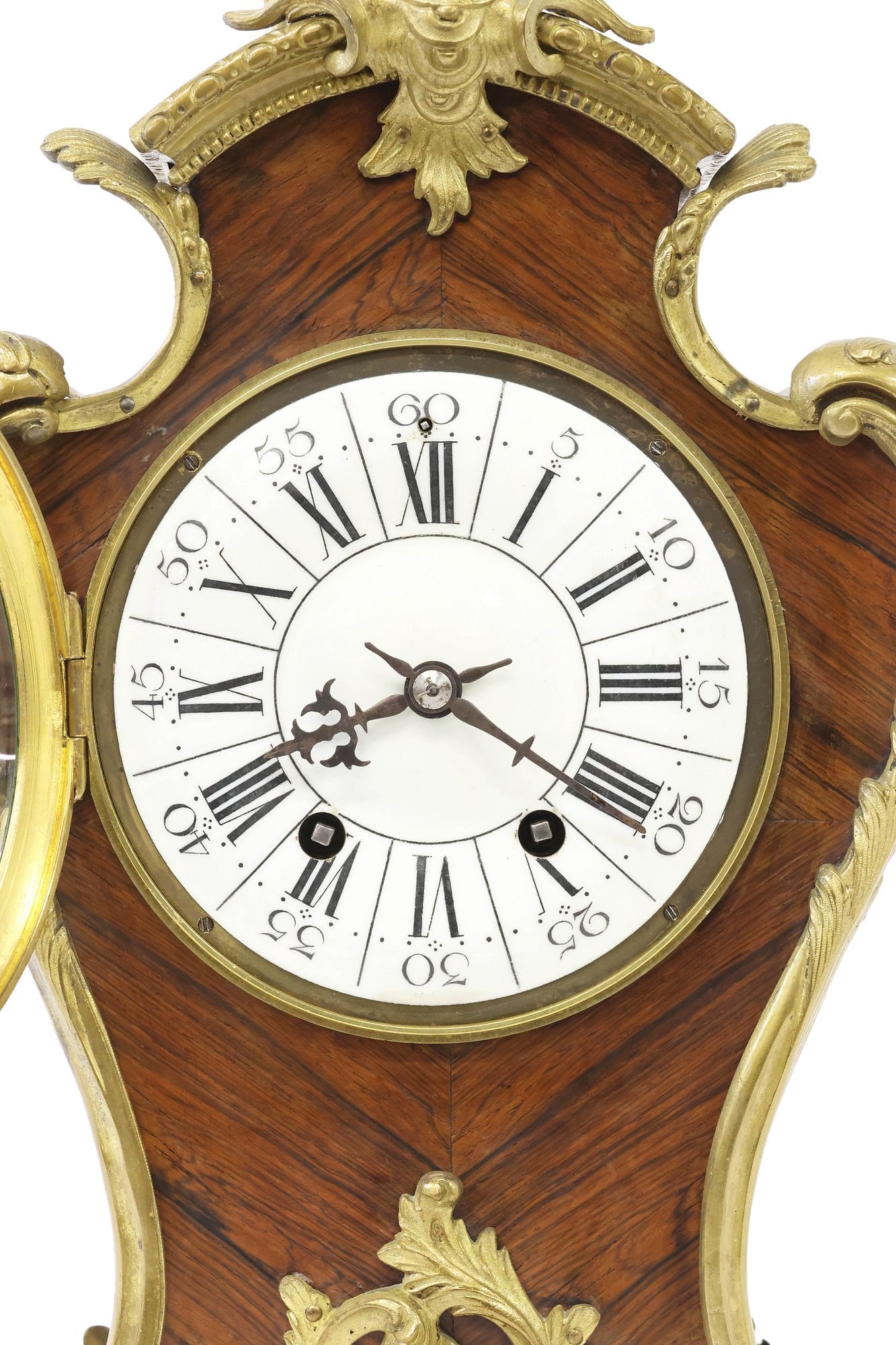 FRENCH LOUIS XV STYLE ORMOLU-MOUNTED MATCHED VENEER BRACKET CLOCK - 3