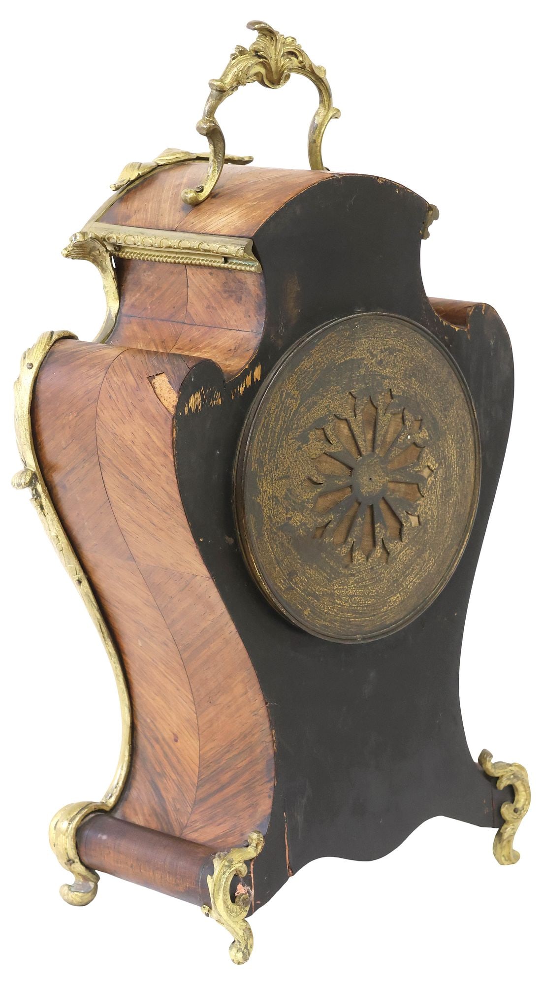 FRENCH LOUIS XV STYLE ORMOLU-MOUNTED MATCHED VENEER BRACKET CLOCK - 4