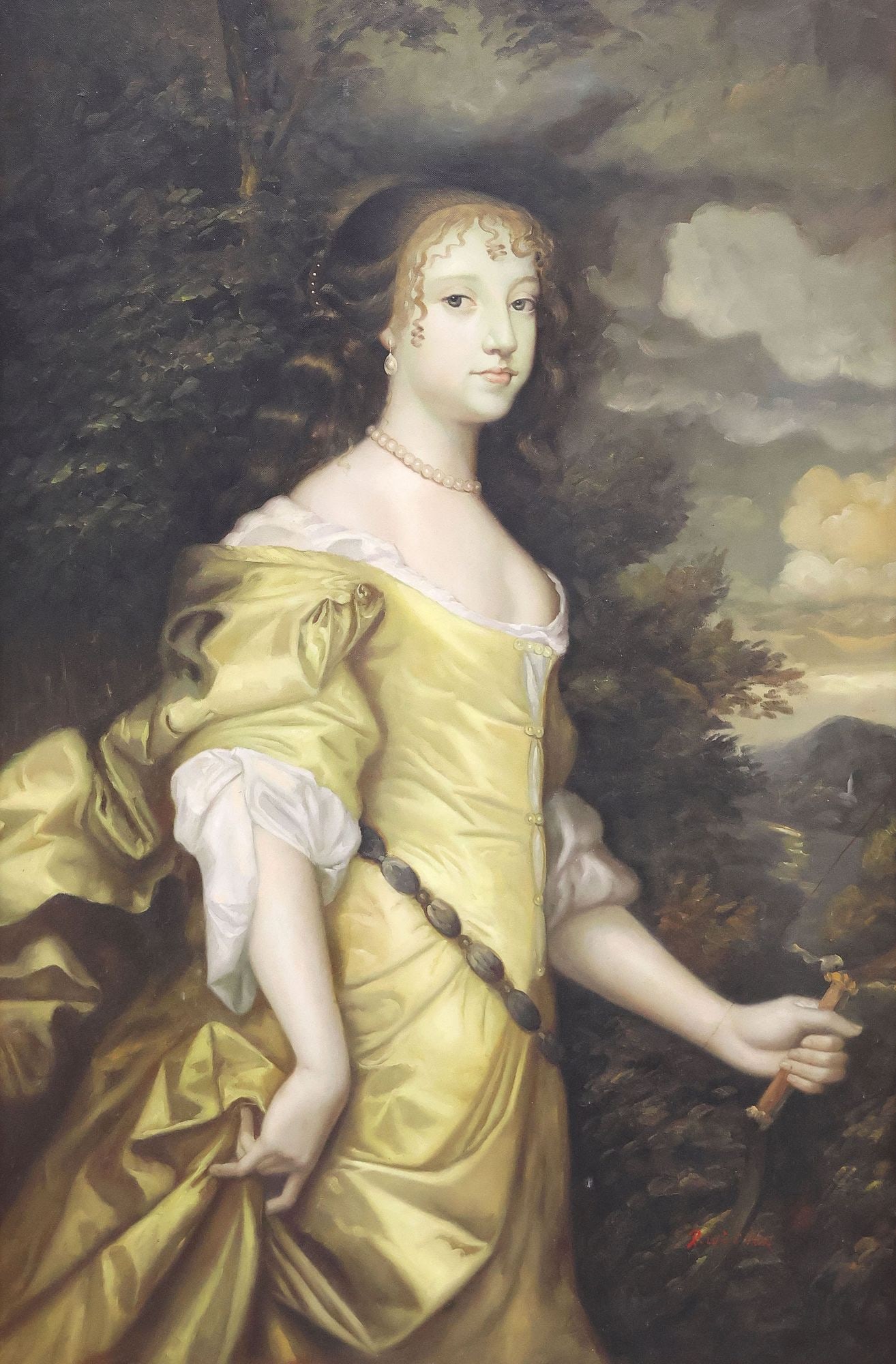 AFTER SIR PETER LELY (D.1680) PAINTING, PORTRAIT OF DUTCHESS FRANCIS STEWART (1 of 4)