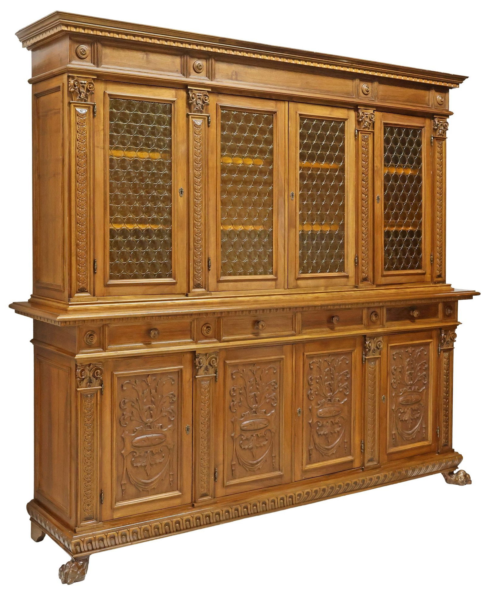 ITALIAN RENAISSANCE STYLE CARVED WALNUT SIDEBOARD (1 of 6)