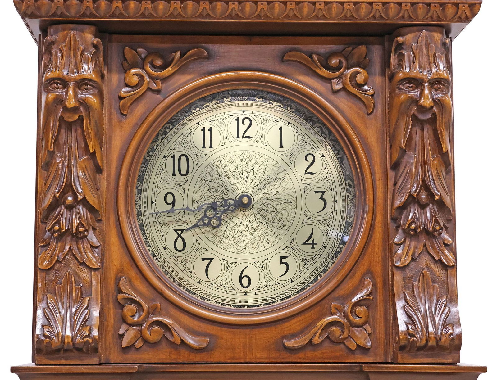ROMANET MORBIER RENAISSANCE REVIVAL CARVED WALNUT LONGCASE CLOCK - 3