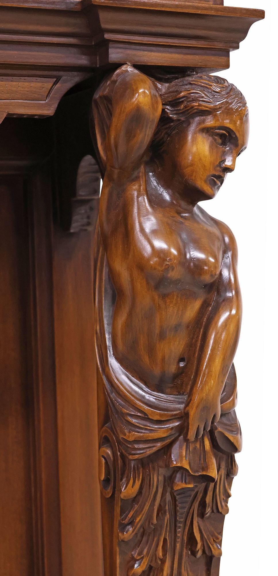 ROMANET MORBIER RENAISSANCE REVIVAL CARVED WALNUT LONGCASE CLOCK - 6