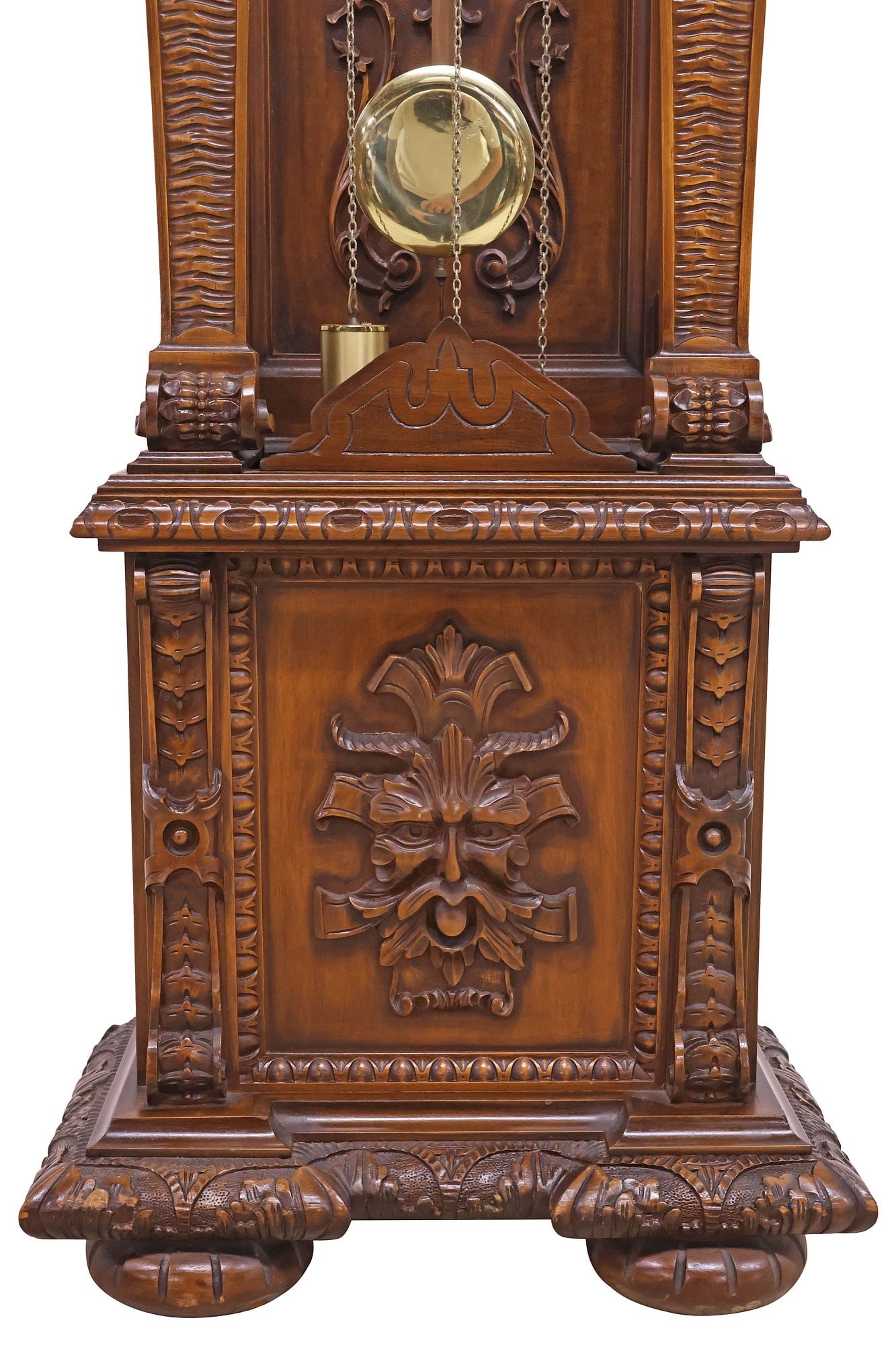 ROMANET MORBIER RENAISSANCE REVIVAL CARVED WALNUT LONGCASE CLOCK - 7