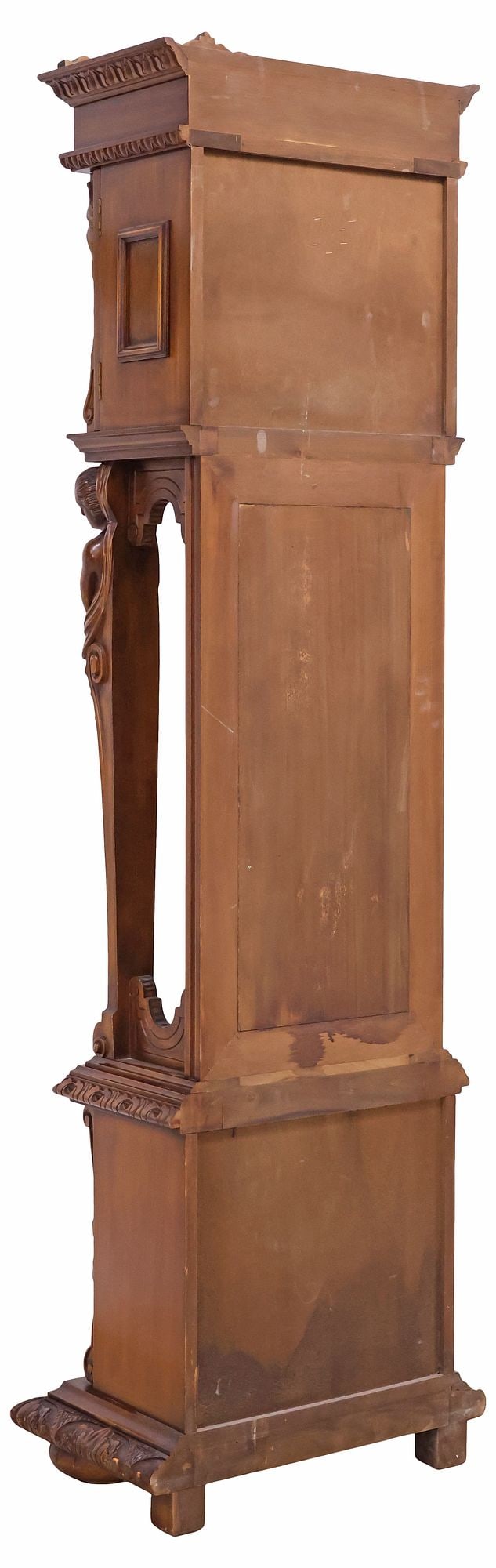 ROMANET MORBIER RENAISSANCE REVIVAL CARVED WALNUT LONGCASE CLOCK - 9