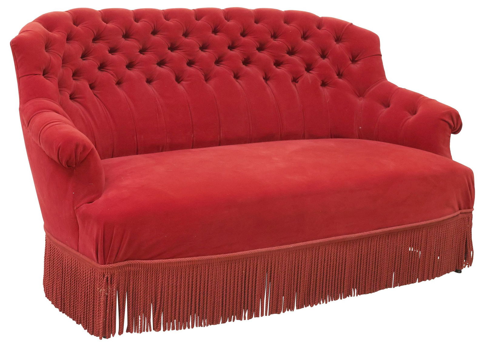 JEAN-FRANCOIS VIDAL NAPOLEON III STYLE VELVET-UPHOLSTERED SOFA (1 of 4)