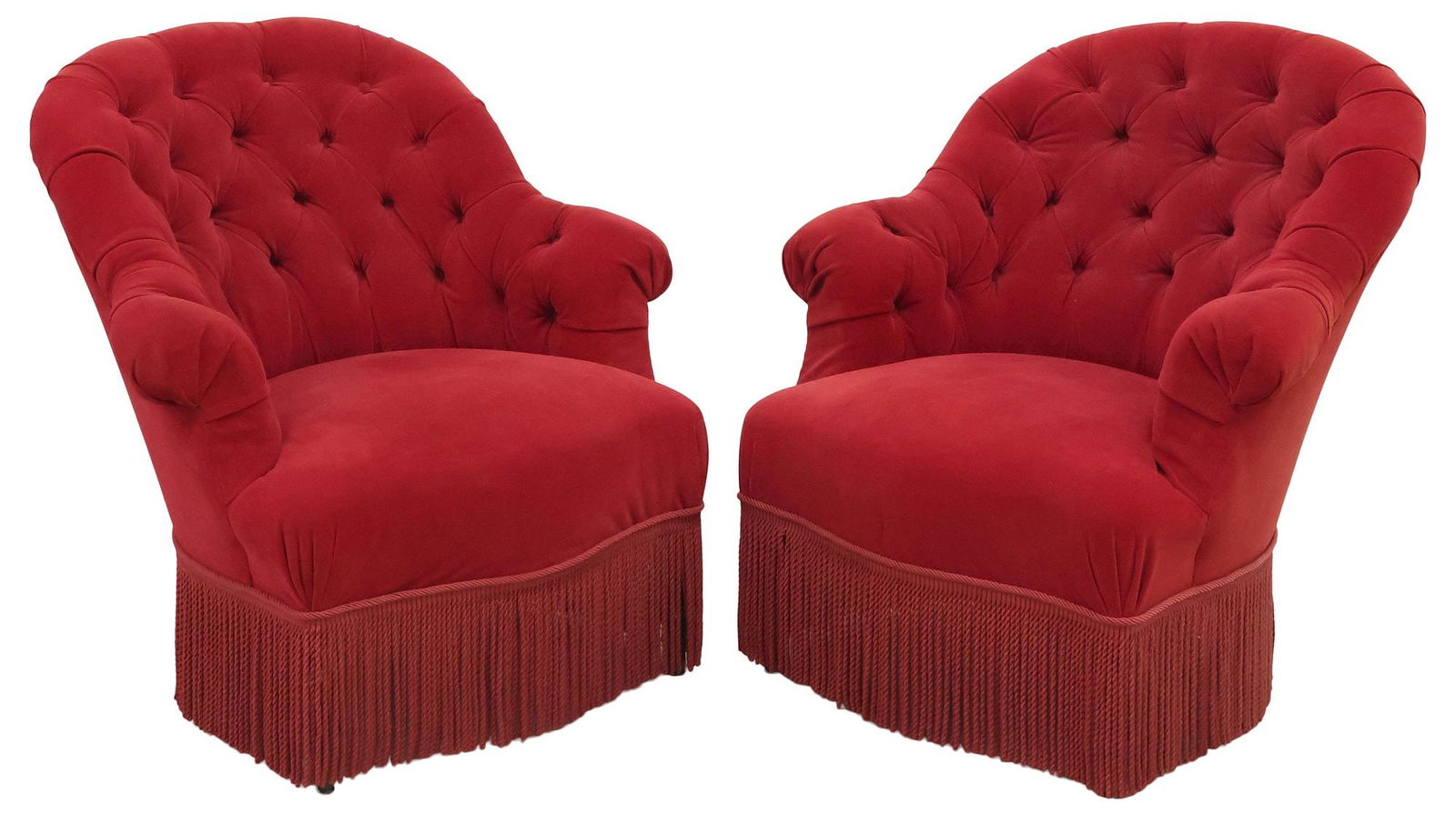 (2) JEAN-FRANCOIS VIDAL NAPOLEON III STYLE VELVET-UPHOLSTERED ARMCHAIRS (1 of 4)