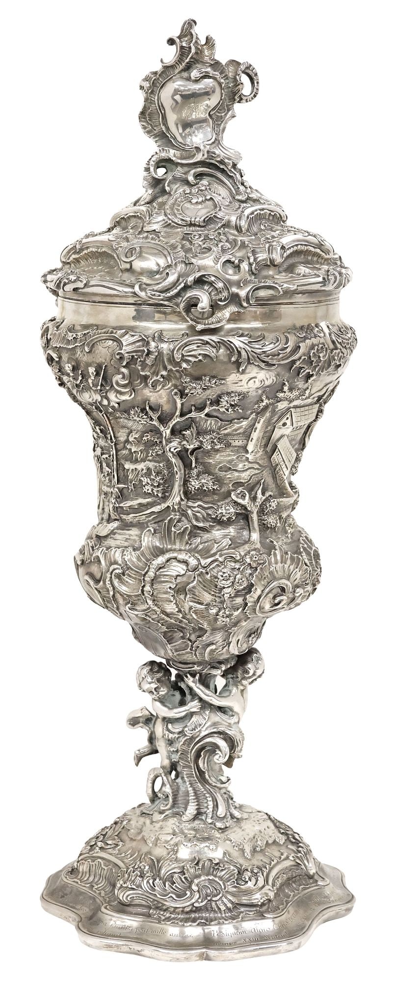19TH C. GERMAN SILVERED PRESENTATION CUP, AN ELECTROTYPE AFTER THE HISTORIC DRENTWETT POKAL (1 of 19)