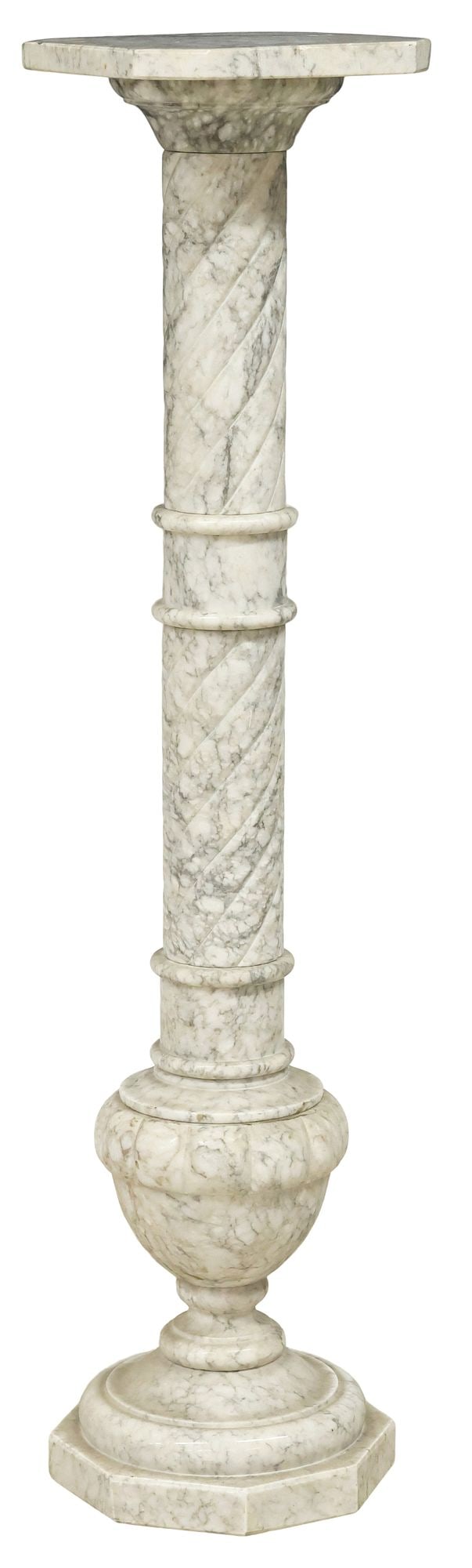 ITALIAN VARIEGATED MARBLE COLUMNAR PEDESTAL (1 of 4)