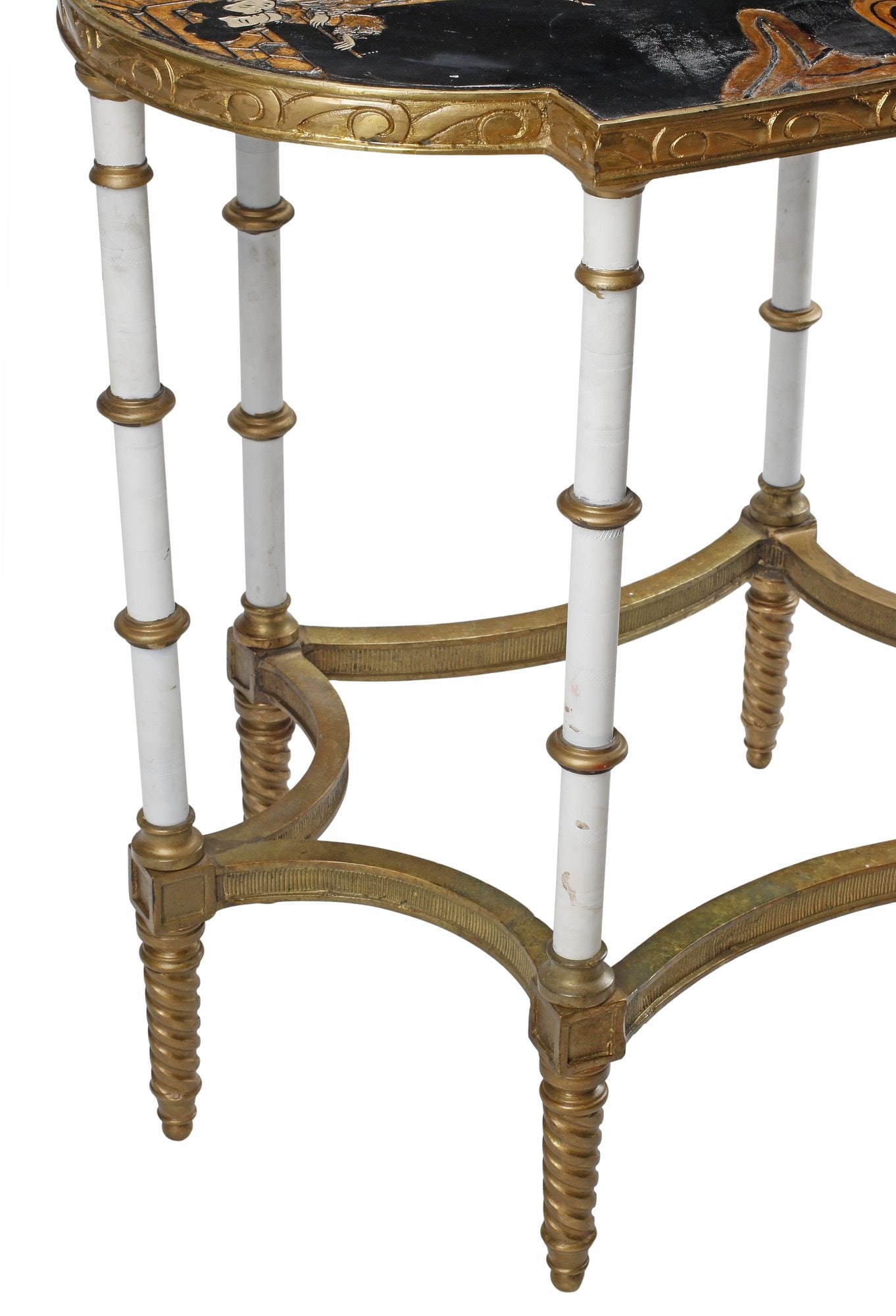 CHINOISERIE ORMOLU-MOUNTED PARCEL-GILT LACQUER SIDE TABLE - 4