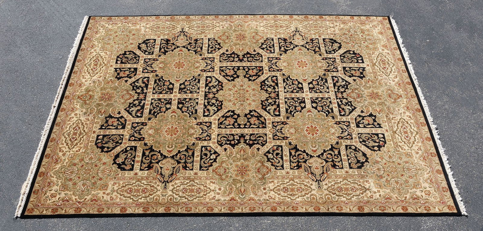 ESTATE HAND-TIED JAIPUR RUG, INDIA, 12'2" X 9'2" (1 of 3)