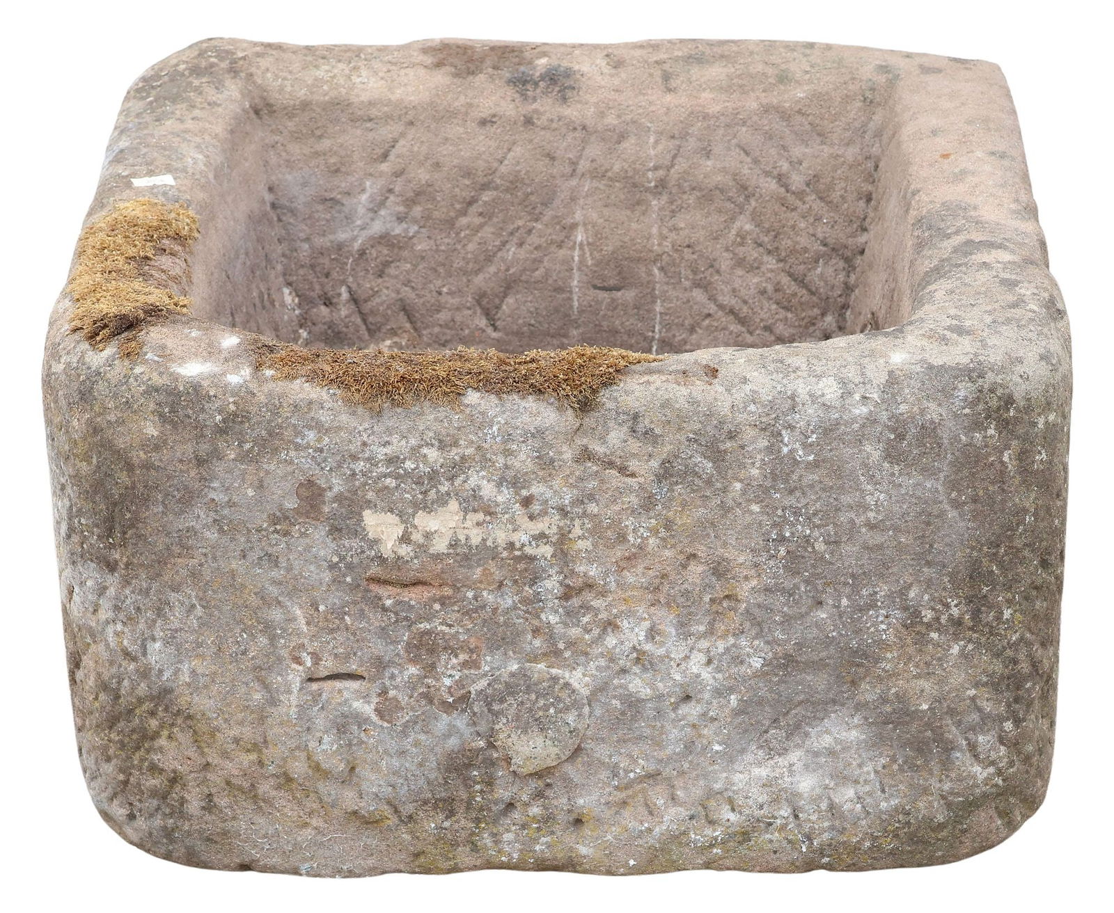 LARGE RUSTIC STONE TROUGH OR GARDEN PLANTER - 2