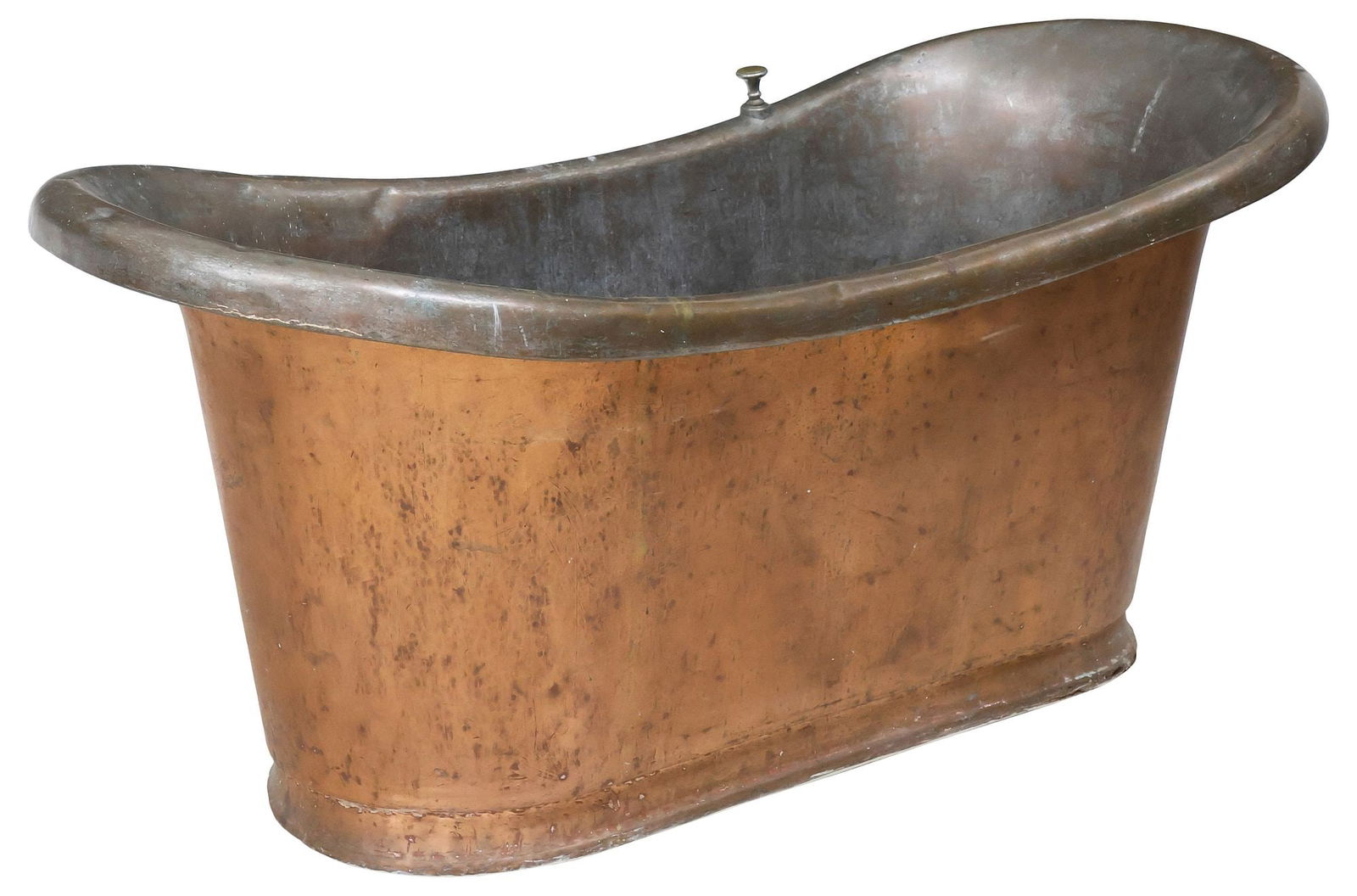 LARGE FRENCH COPPER FREESTANDING DOUBLE-SLIPPER BATHTUB (1 of 5)