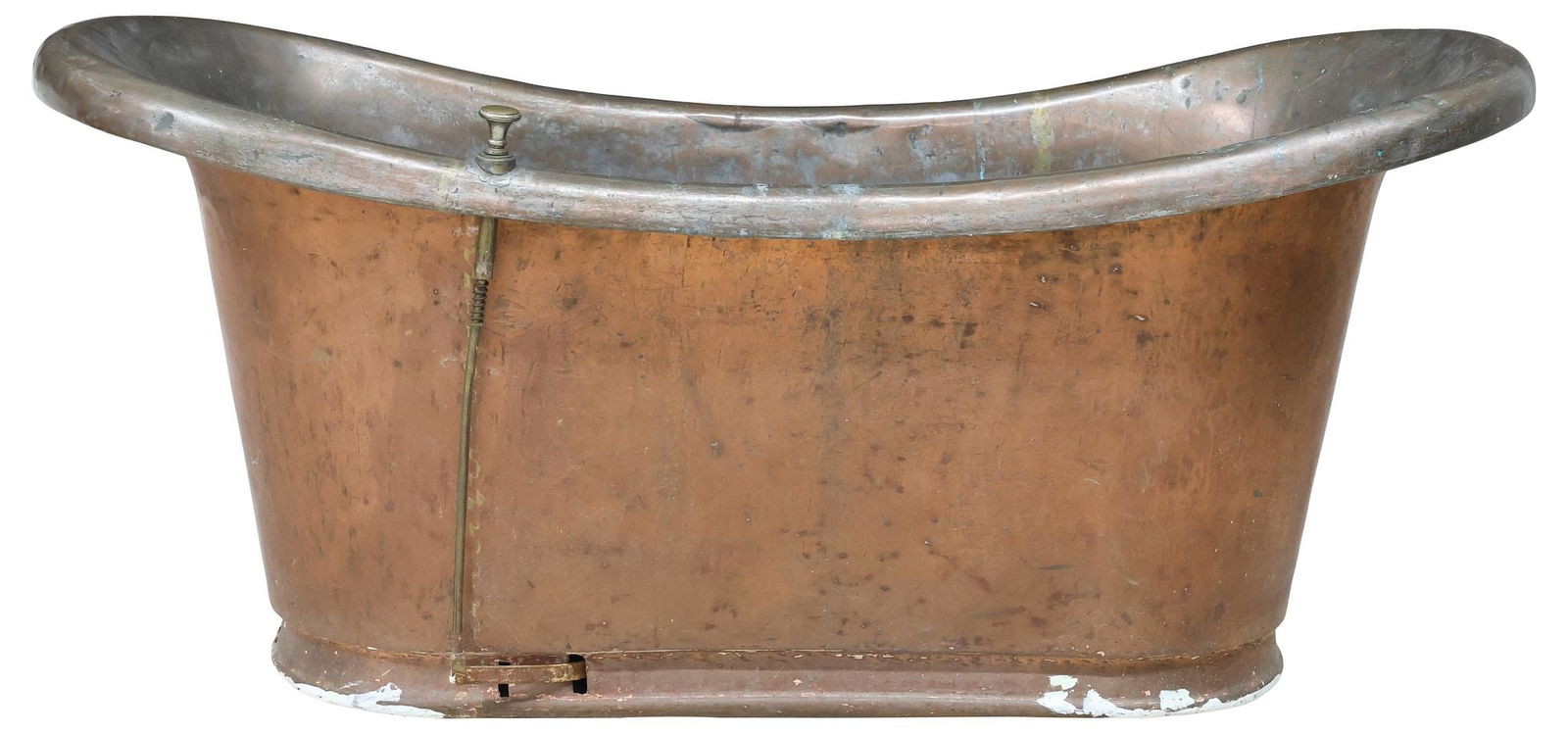 LARGE FRENCH COPPER FREESTANDING DOUBLE-SLIPPER BATHTUB - 2